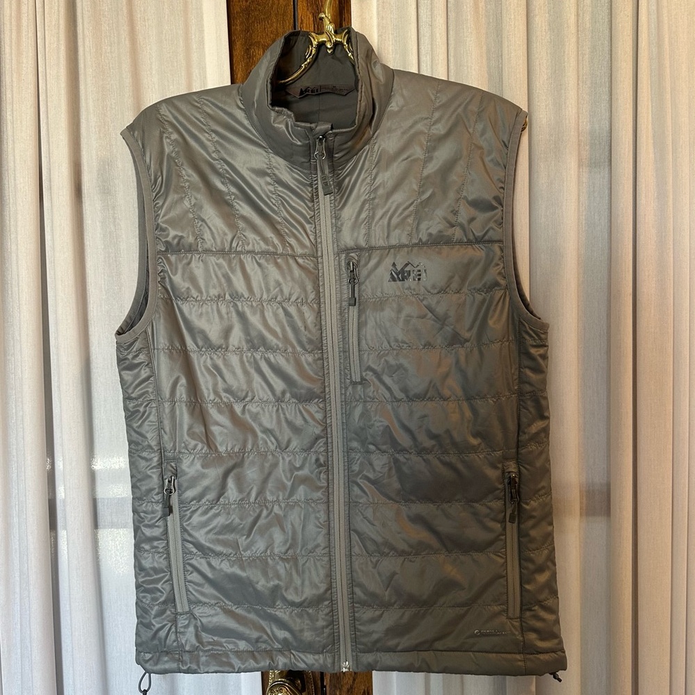 REI Silver Gray Primaloft Insulated Zip Front Vest